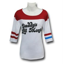 Harley Quinn Lil Monster Women&#39;s Baseball T-Shirt White - £24.47 GBP+