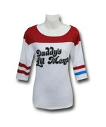 Harley Quinn Lil Monster Women&#39;s Baseball T-Shirt White - £24.40 GBP+