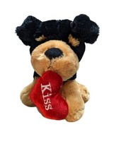 Hug &amp; Luv Rottweiler Plush Valentine Heart KISS Stuffed Animal Puppy Dog 10 in - £9.72 GBP