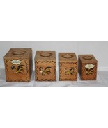 VTG Woodpecker Woodware Japan Hand Painted Rooster Stackable Canisters S... - $731.94 MXN
