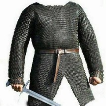 Flat Riveted With flat Warser Chainmail shirt Armor 9 mm Large Size Full sleeve - £217.48 GBP