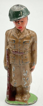 Toy Soldier Lead WWII Infantryman Standing at Attention with Rifle Barclay - $20.57