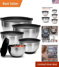 Stainless Steel Mixing Bowls Set with Airtight Lids - Classic Design - $1,120.91 MXN
