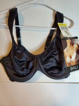  Bali 3382 38C Black Soothing Spa Straps Seamless 2 Ply Unlined UW Bra NEW - £24.81 GBP