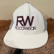 Rocawear Fitted Baseball Hat Cream Maroon Grey Jersey Embroidered 7 1/4 Jay Z - £10.82 GBP