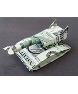 MILITARY TANK Money Origami - Dollar Bill Art - Gift for Army Navy Marin... - $67.84 CAD