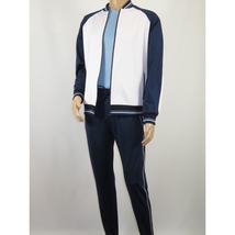 Men's Monte Carlo Turkey Jogging Suit 2pc Jump Set Stretchable 95192 Blue White image 3