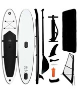 vidaXL Inflatable Stand Up Paddleboard with Sail Set Black and White - $25,625.62 MXN