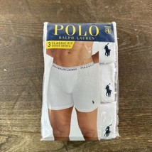NEW Polo Ralph Lauren Men’s Classic Fit Cotton Boxer Briefs 3 Pack White... - $23.05