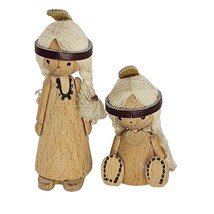 Vintage OMC Japan Native American Peg Doll Miniature Figurines - £15.70 GBP