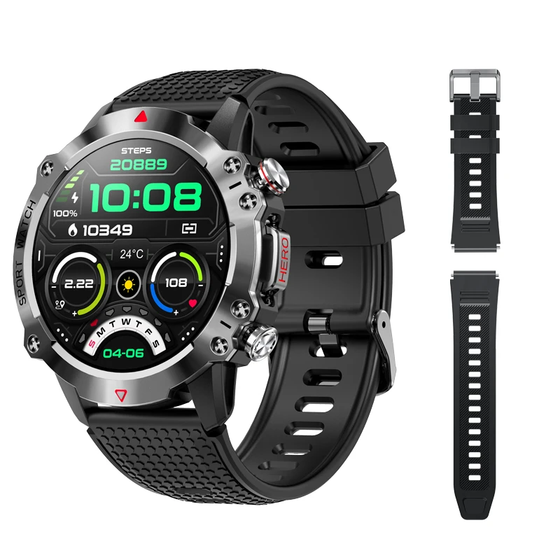 Smart Watch men GPS motion track Sports watches Bluetooth Call Heart Rate Blood  - £45.99 GBP