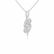 ANGARA Natural Diamond Three Stone Pendant Necklace in 14K Gold (HSI2, 0.5 Ctw) - £966.66 GBP