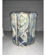 Vintage 80s/90s JCPenney Upholstered Pastel  Blue Bathroom Trash Can - $37.39