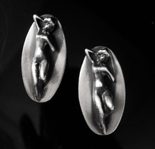 Art deco erotic cufflinks Sterling Vintage Tantra silver Mens Novelty Naughty Fe - £339.72 GBP