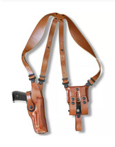 Fits SIG P.320 Compact 3.90”BBL Leather Shoulder Holster Double Mag #1300# RH - £118.84 GBP