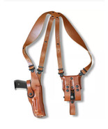 Fits SIG P.320 Compact 3.90”BBL Leather Shoulder Holster Double Mag #130... - $194.17 CAD