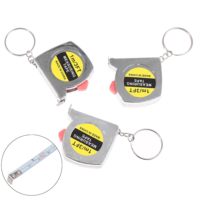 1M/3ft Retractable Stainless Steel Pocket Measuring Ruler Tape Measure Keychain - £127.89 GBP