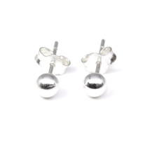 Indian Style 925 Sterling Silver Little Ball Stud Earrings for girl - Pair - £22.99 GBP