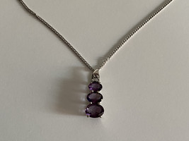 CHAIN WITH PENDANT PURPLE CZ - $34.96