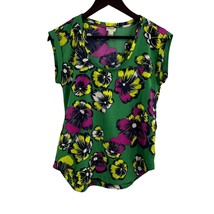 J Crew Green Bright Floral Top Size 2 - £14.41 GBP