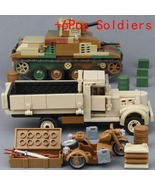 Military WW2 Japanese Army Weapon Vehicle Battle Tank Building Block Toy... - $64.99