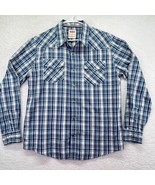 Levis Shirt Adult Large Blue Plaid Button Up Pearl Snap Cowboy Western Mens - £16.47 GBP