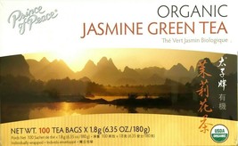 1 Box, Prince of Peace 100% Organic Jasmine Green Tea 6.35Oz/180g - 100 Tea Bags - $11.99