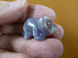 (Y-PIG-503b) little 1&quot; purple Amethyst crystal PIG pigs gemstone FIGURINE piglet - £6.90 GBP