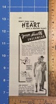 Vintage Print Ad Jones Quality Health Underwear Long Johns Utica NY 6.25&quot; x 2.5&quot; - £6.14 GBP