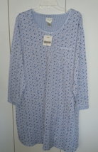 AMANDA STEWART IMTIMATES LADIES BLUE FLORAL LS PULLOVER NIGHTIE-XL-NWT-NICE - $18.99