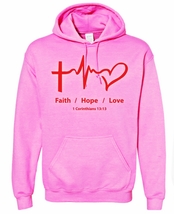 &quot;Faith Hope Love&quot; Custom Design Hoodie - X Large Unisex  - £17.58 GBP