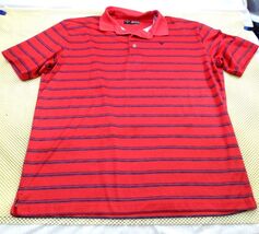 Callaway Opti-Dri Mens Red &amp; Blue Striped Polo Shirt L Golf Casual Light... - $14.11
