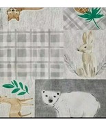 Tablecloth Christmas Reindeer Bear Foxes Winter PEVA 70&quot; Round Gray Whit... - $255.59 MXN