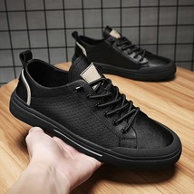 Men Quality Leather Summer Casual Men Shoes Men White Trend Sneakers Hollow Out  - £75.08 GBP
