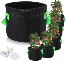 7-Gallon Plant Growing Pot Bags 6-Pack with Handles and 20 Pcs Labels, Outdoor/I - £16.37 GBP