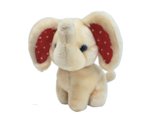 6&quot; VINTAGE LEMONWOOD CREME ELEPHANT RED HEART EARS STUFFED ANIMAL PLUSH TOY - $37.05