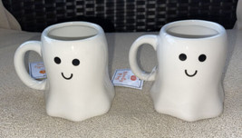 2 Target 3-D Ghost Halloween Coffee Cups Mugs 12oz New Stoneware 2022 Open Eyes - £21.98 GBP