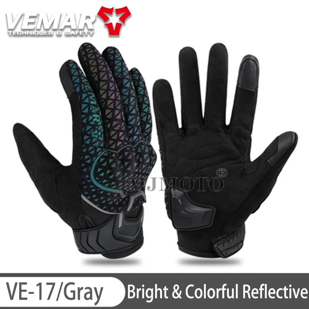 VEMAR Motorcycle Gloves Bright &amp; Colorful Reflective Motocross Summer Gloves TPU - £368.82 GBP