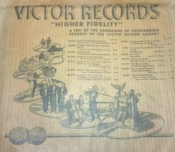 Victor Récords Estampado Bolsa de Papel 78RPM 1940s - $20.45
