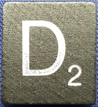 Scrabble Tiles Replacement Letter D Black Wooden Craft Game  Piece Diamond Ann. - £0.95 GBP