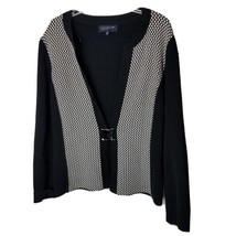 Jones New York Classy Sweater ~ Sz M ~ Black &amp; White ~ Long Sleeve - £17.68 GBP