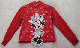 Disney Minnie Mouse Hoodie Girls Sz XL Red Snowflake 100% Polyester Long... - $37.84