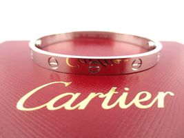 Authentic Cartier 18K White Gold Love Bracelet Bangle Size 16 NEW SCREW SYSTEM - £4,957.91 GBP