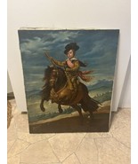 Vintage Painting &quot;Prince Balthazar Carlos on his Pony &quot; Signed Bayo Art - $79.19