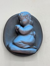 Vtg Chalkware Johnals Enterprises Praying Child Girl Wall Plaque - $128.60 MXN