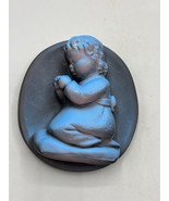 Vtg Chalkware Johnals Enterprises Praying Child Girl Wall Plaque - $128.60 MXN