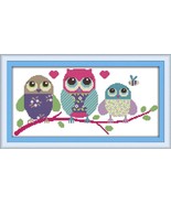 11CT Stamped Pre-printed Cross Stitch Kit Embroidery Kit, Cartoon Three Colorful - $13.99