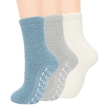 Fuzzy Socks For Women Non Slip Slipper Socks Cozy Fluffy Socks Winter Gr... - £15.14 GBP