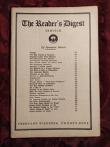 RARE Reader&#39;s Digest February 1924 H. G. Wells Henry Van Dyke Carleton Beals - £48.92 GBP