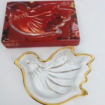 Mikasa Dove Sweet Candy Dish Crystal Clear Glass Gold Rim Edge Bird  - $34.99
